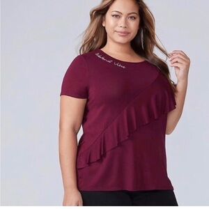 Lane Bryant Weekend Vibes Ruffle Tee